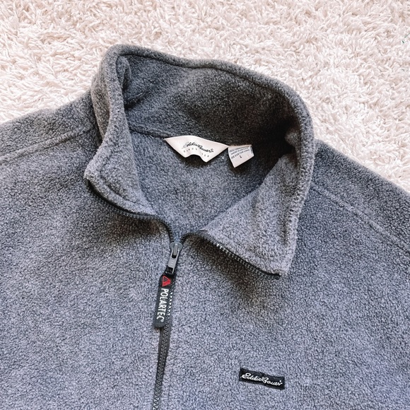 Eddie Bauer Gray Cozy Zip Up Fleece!! - Picture 6 of 10